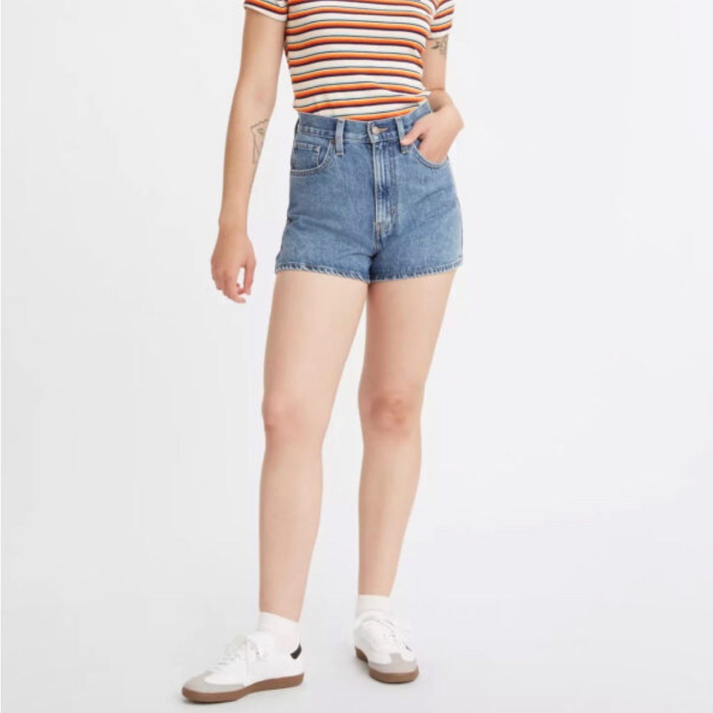 Levi’s High Waisted Mom Shorts Dark Denim Sz 26